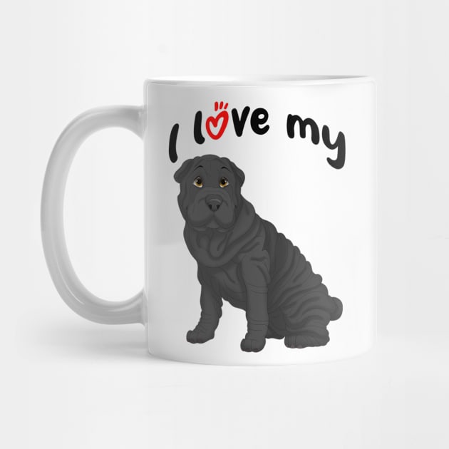 I Love My Black Shar-Pei Dog by millersye